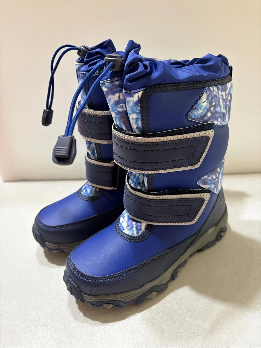 Lands' End Kids Blue Snow Boots with Patterned Shaft